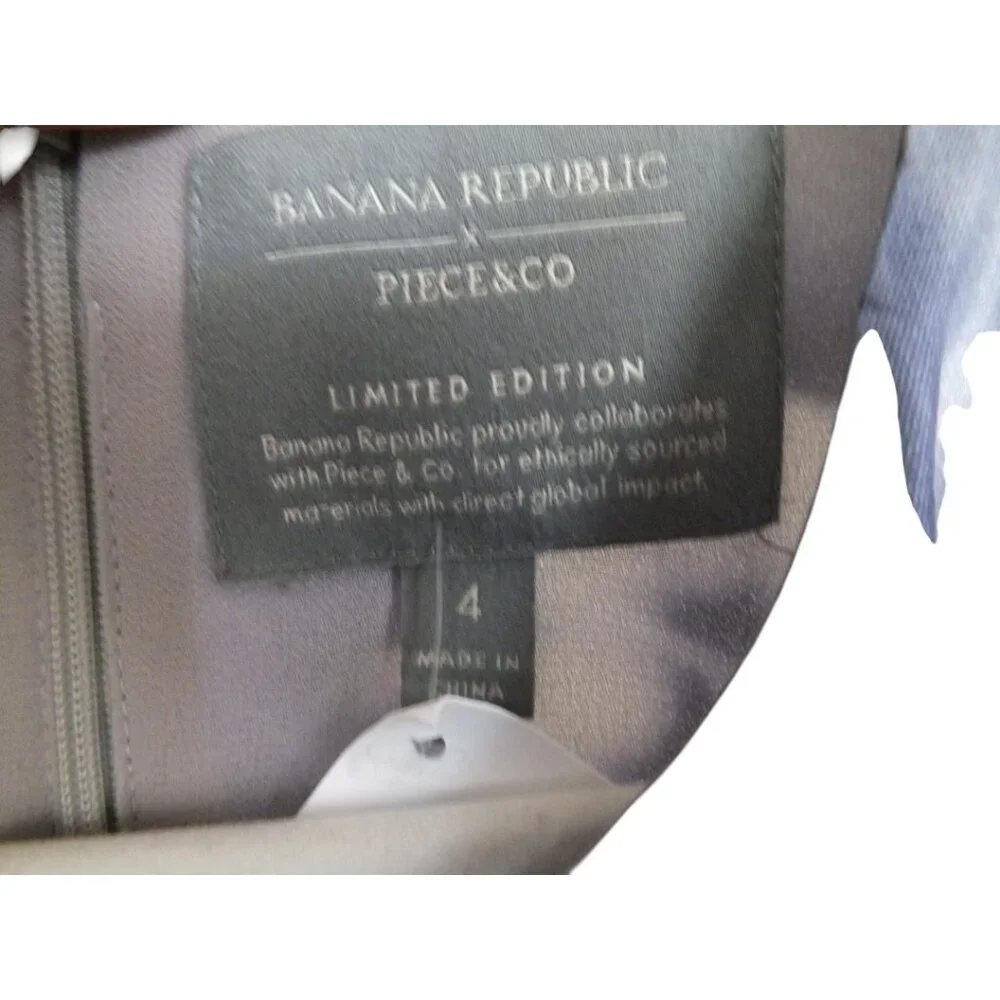 BANANA REPUBLIC x PIECE & CO - SILK SLEEVELESS LONG BLUE DRESS 4